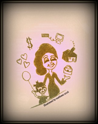 caricature-single-mom